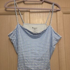 No Boundaries Light Blue Checkered Camisole